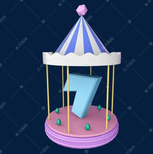 夢(mèng)幻時(shí)光機(jī) 唯美卡通旋轉(zhuǎn)木馬與數(shù)字7的立體倒計(jì)時(shí)藝術(shù)